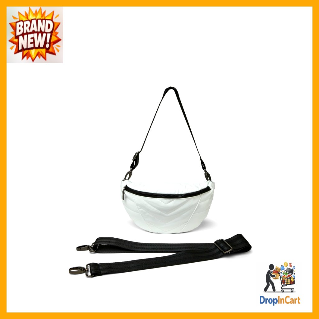 Quilted Sling Bag Adjustable Crossbody Fanny Pack Convertible Minimal Chic
